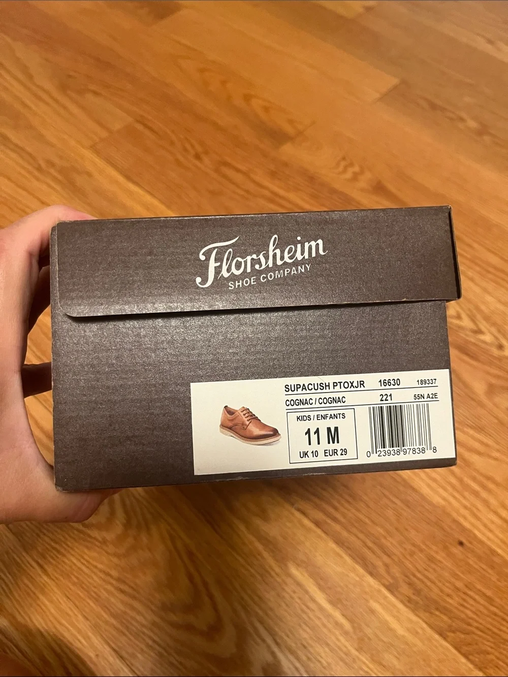 Florsheim Cognac Leather Lace-Up Dress Shoe with White Sole